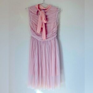 Avantlook Pink Tulle Bow Neck Dress